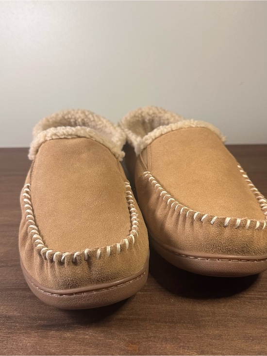 Minnetonka Sam Slipper Moccasins 41791 Men’s 14 Brown Leather Sherpa Lined main image 10